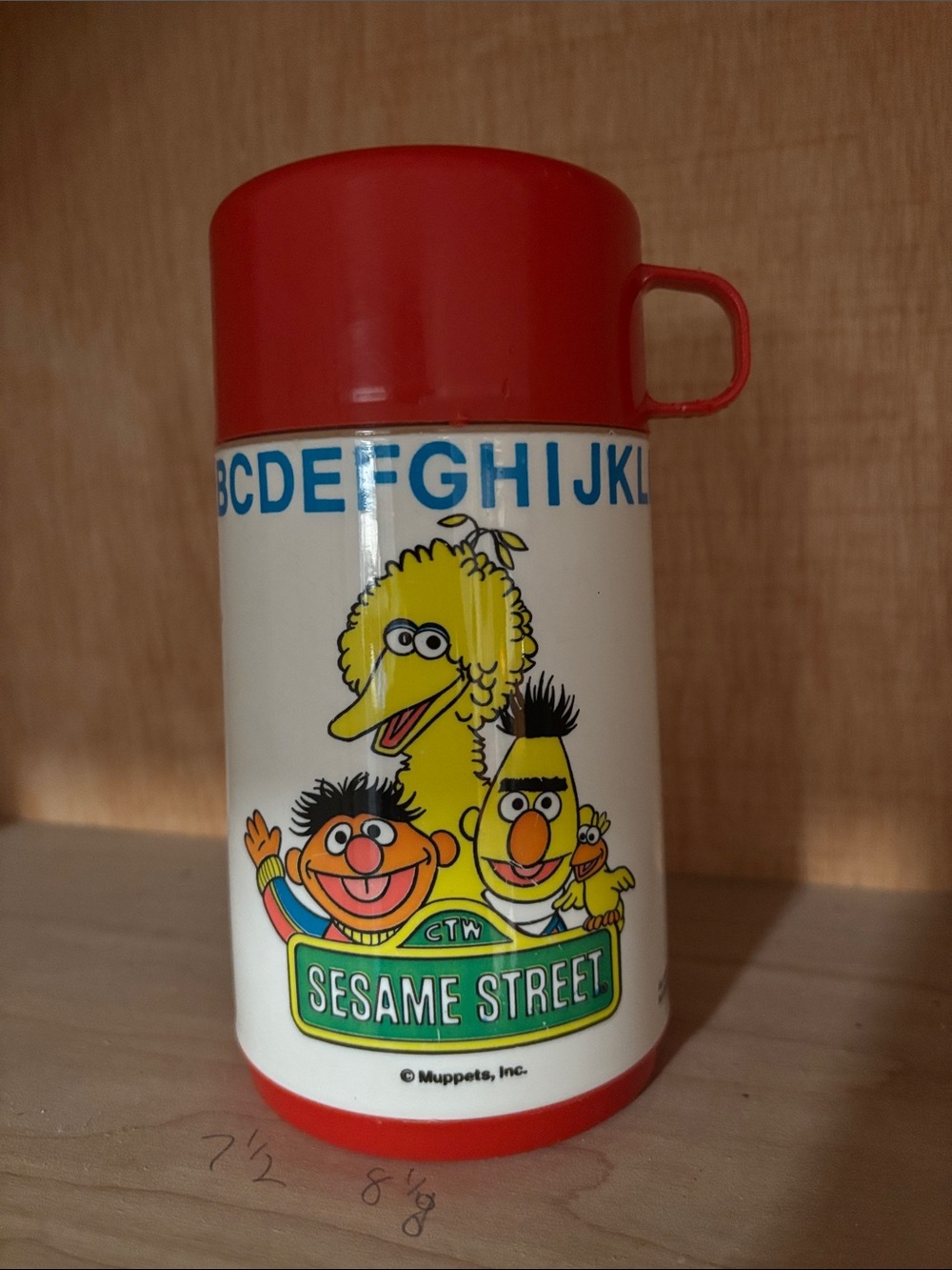 Vintage 1983 Sesame Street Alphabet Thermos W/ Big Bird, Burt & Ernie